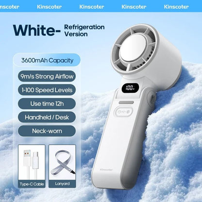 Portable Handheld Fan With Rechargeable Battery And Ice Cooling 9