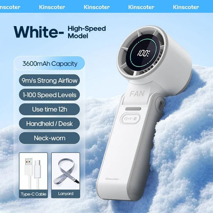 Portable Handheld Fan With Rechargeable Battery And Ice Cooling 10