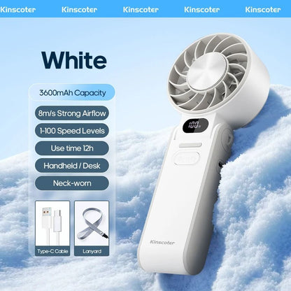Portable Handheld Fan With Rechargeable Battery And Ice Cooling 12
