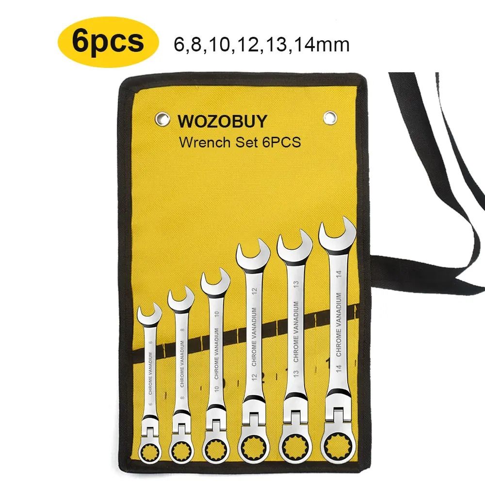 Ratcheting Combination Wrench Set Metric Flex Head With Storage Bag 8