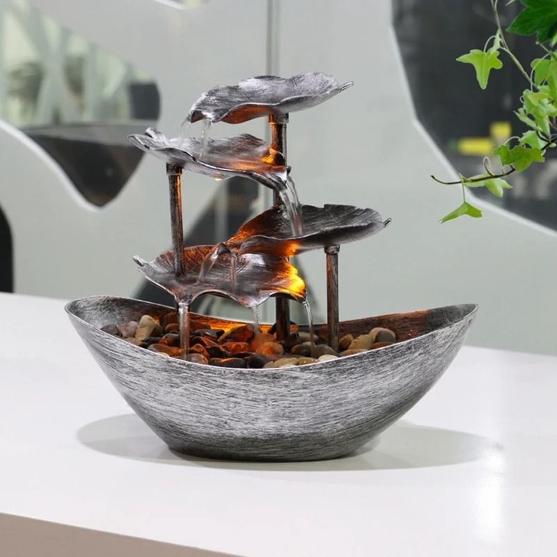 Relaxation Indoor Waterfall Fountain Tabletop LED Light For Home Office 1