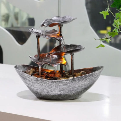 Relaxation Indoor Waterfall Fountain Tabletop LED Light For Home Office 1