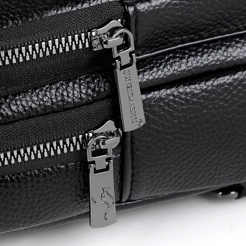Mens Chest Pack Crossbody PU Leather Shoulder Bag 3