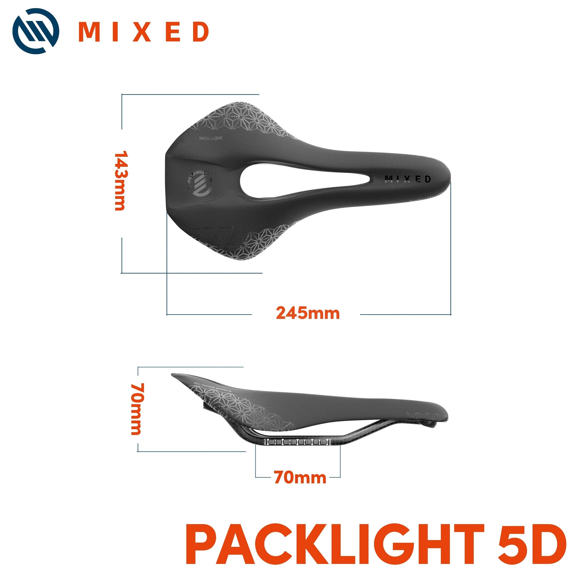Lightweight Carbon Fiber Bike Saddle 143mm 4