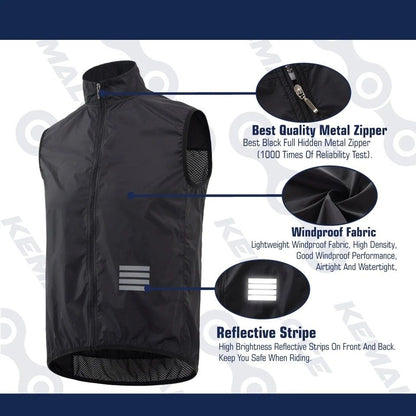 Lightweight Windproof Cycling Vest For Men Outdoor MTB Sports 3