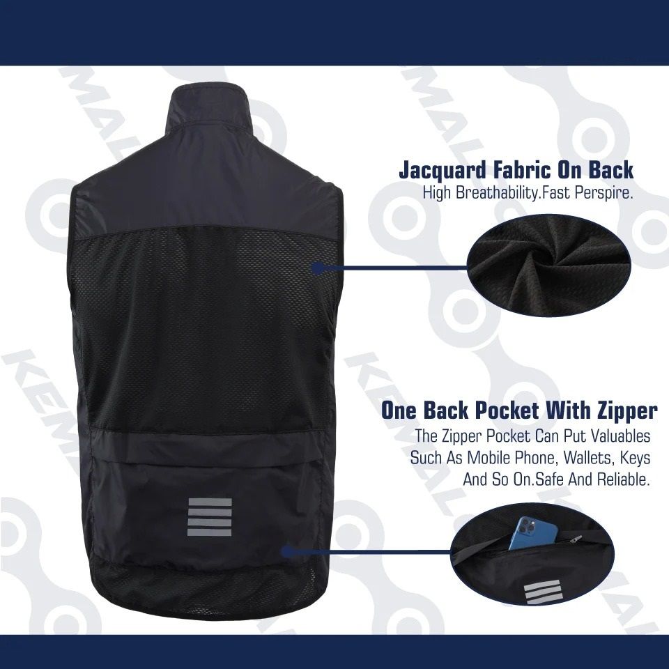 Lightweight Windproof Cycling Vest For Men Outdoor MTB Sports 4