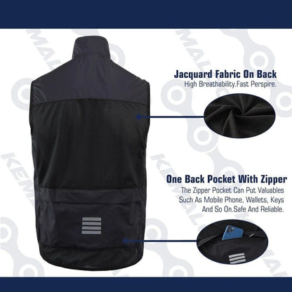 Lightweight Windproof Cycling Vest For Men Outdoor MTB Sports 4