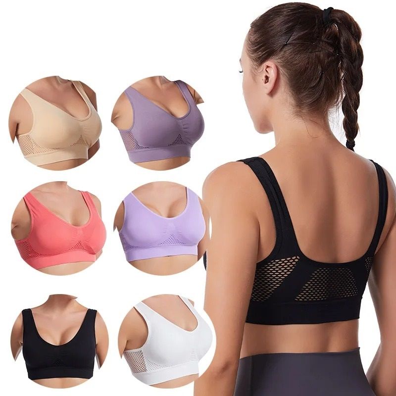 Plus Size Seamless Push Up Sports Bra High Comfort Breathable
