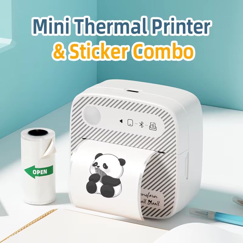 DOLEWA B3 Portable Mini Printer – Wireless Bluetooth Inkless Sticker & Label Maker for Office, School, and Home