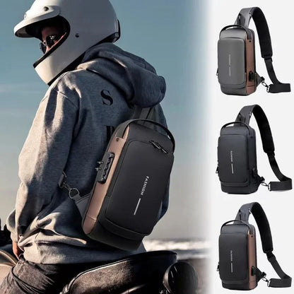 Multifunction Crossbody Chest Bag with USB Charging Port and Anti Theft Design