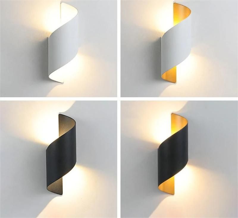 Modern Spiral LED Wall Lamp Waterproof Indoor Outdoor Sconce Light