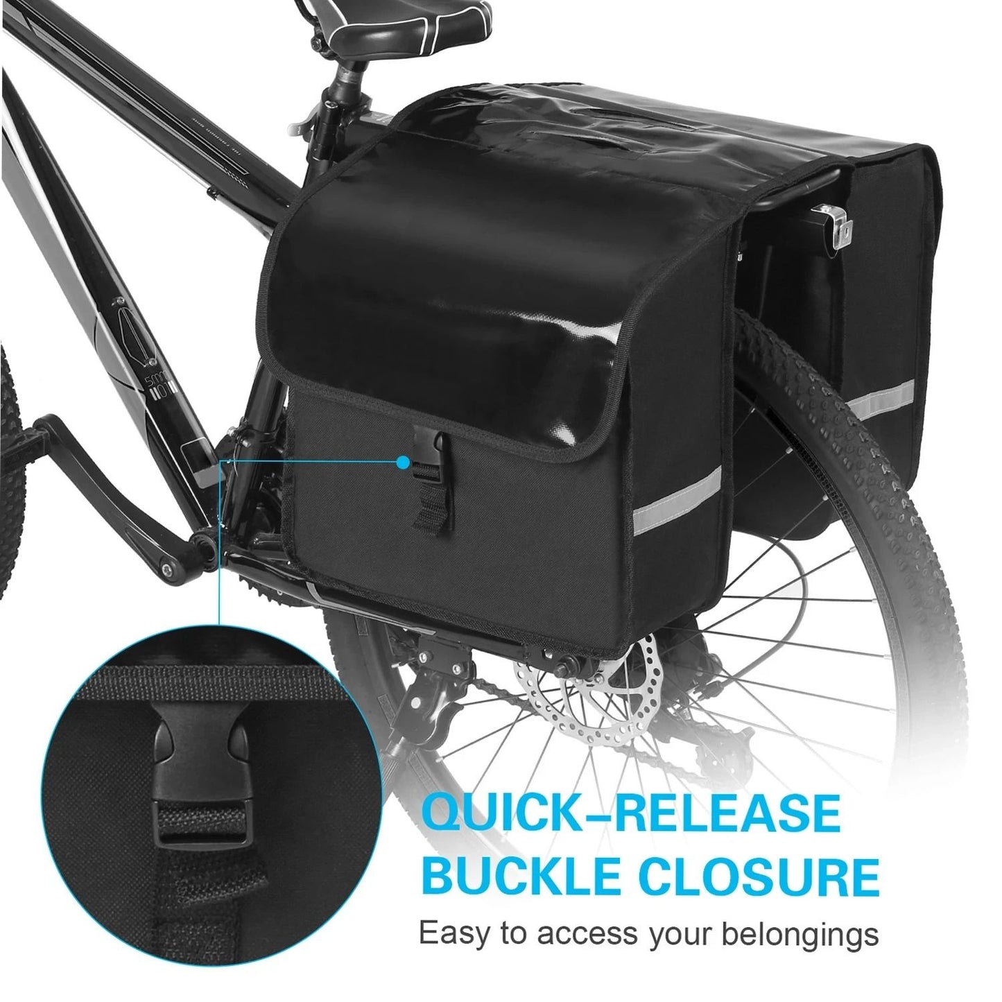 28L Water Resistant Bicycle Rear Seat Carrier Bag Rack Trunk Pack 1