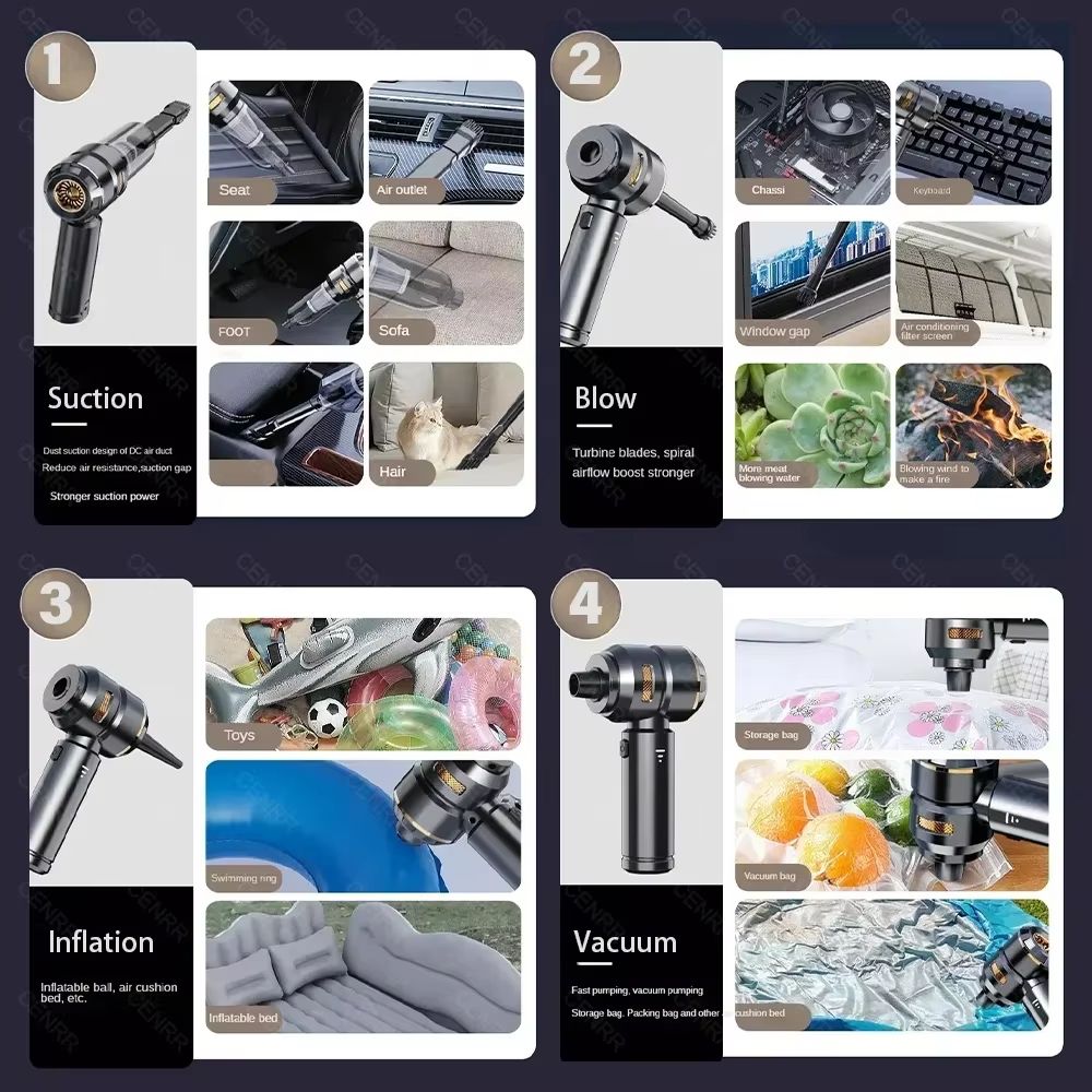 CENRR 998000PA Car Vacuum Cleaner  Powerful Portable Handheld Cordless Vacuum For Cars  Accessories 5