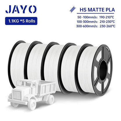 JAYO 3D Printer Filament Bundle  PLA ABS PETG Silk PLA 175mm 5 Rolls NoBubble Printing Material For 13