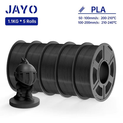 JAYO 3D Printer Filament Bundle  PLA ABS PETG Silk PLA 175mm 5 Rolls NoBubble Printing Material For 23