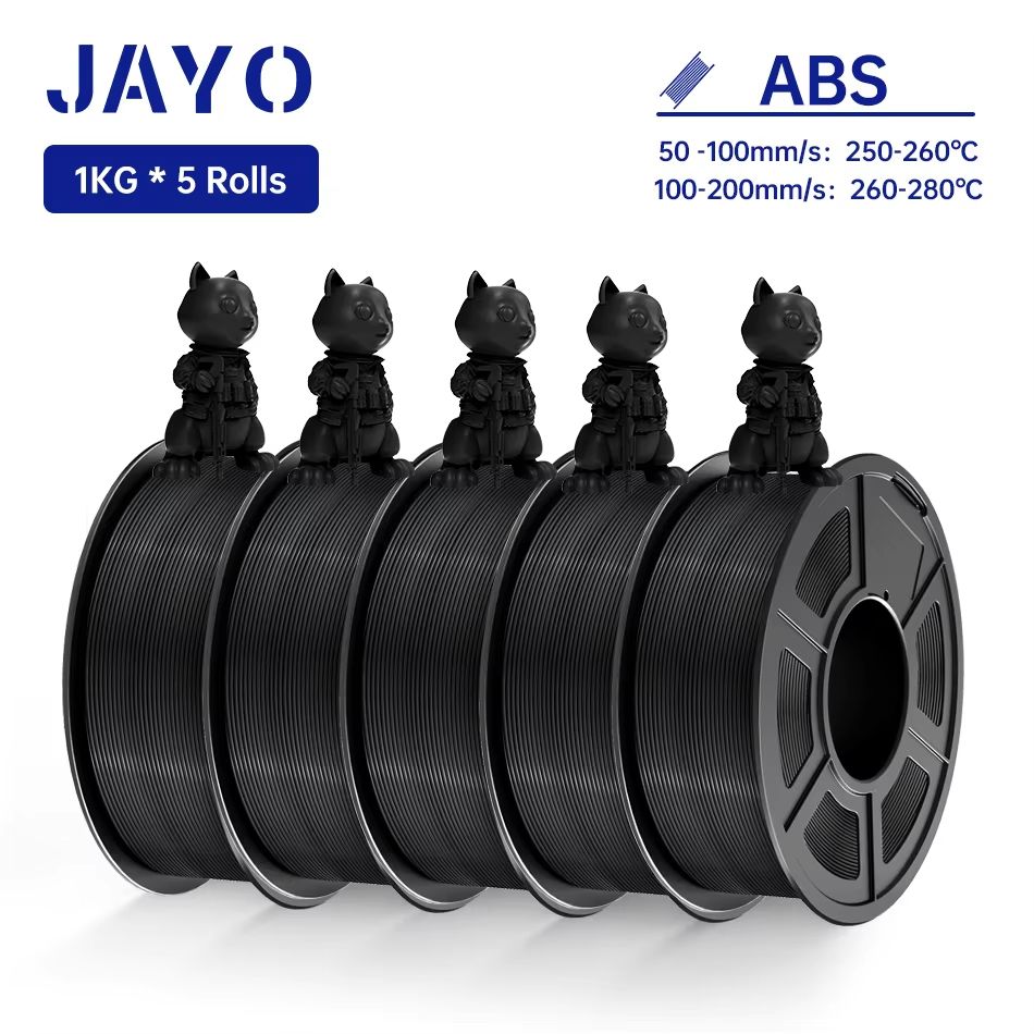 JAYO 3D Printer Filament Bundle  PLA ABS PETG Silk PLA 175mm 5 Rolls NoBubble Printing Material For 26