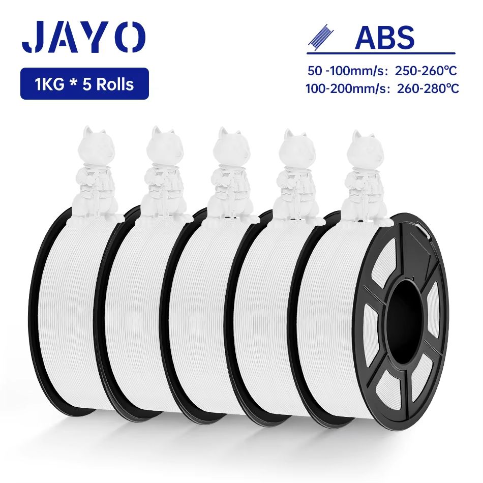 JAYO 3D Printer Filament Bundle  PLA ABS PETG Silk PLA 175mm 5 Rolls NoBubble Printing Material For 27