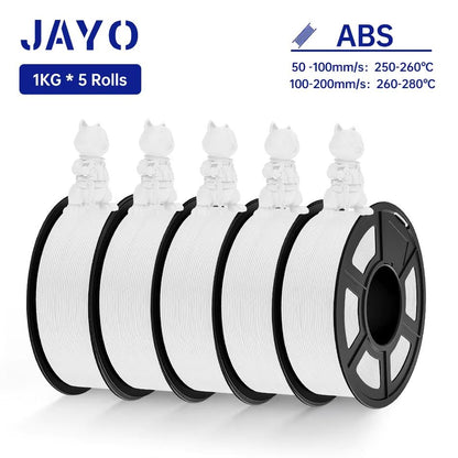 JAYO 3D Printer Filament Bundle  PLA ABS PETG Silk PLA 175mm 5 Rolls NoBubble Printing Material For 27