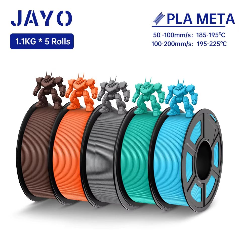 JAYO 3D Printer Filament Bundle  PLA ABS PETG Silk PLA 175mm 5 Rolls NoBubble Printing Material For 28