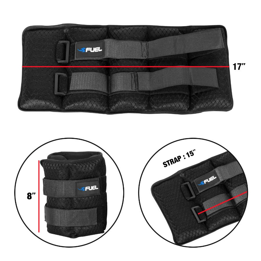 Fuel Pureformance Adjustable Wrist Ankle Weights Pair, Strength Training Weights for Fitness, Cardio & Workout