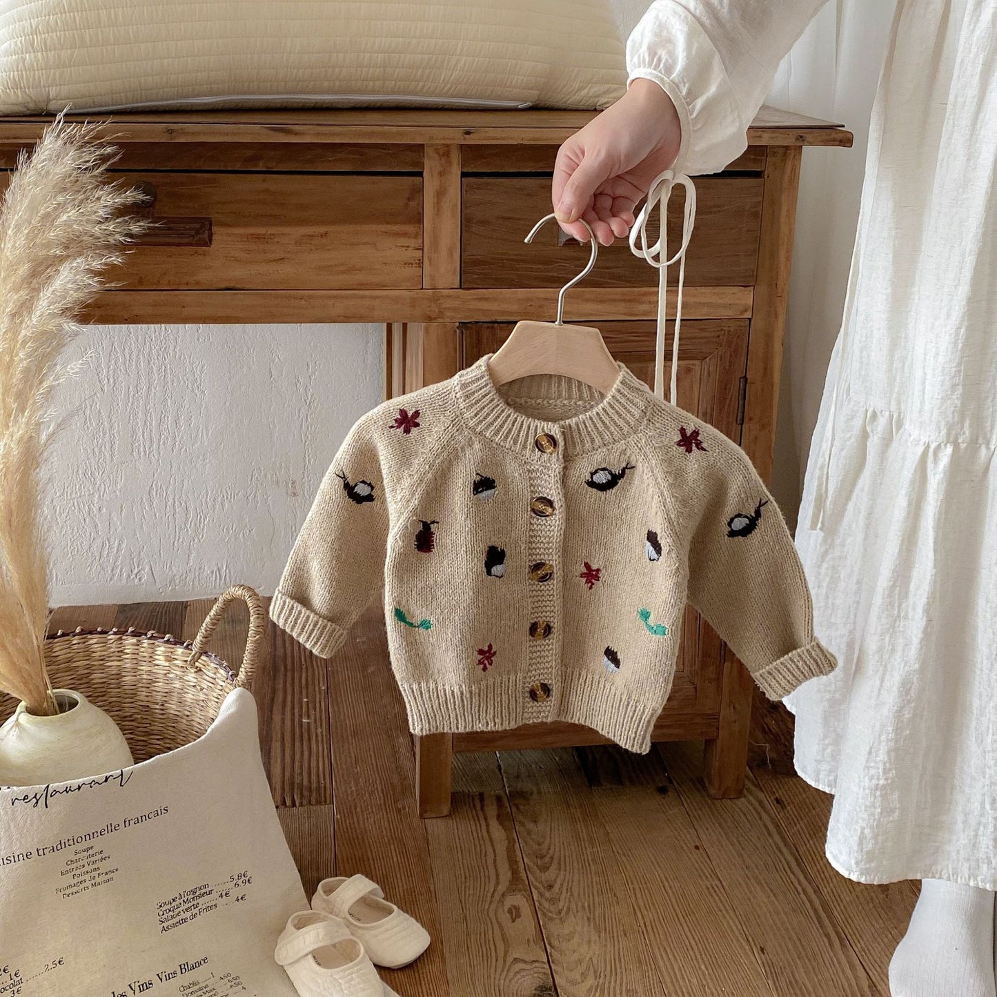 New Baby Knitted Sweater Autumn Winter, Embroidered Long Sleeve Tops, Baby Boy Cardigan Coat Girl Sweater