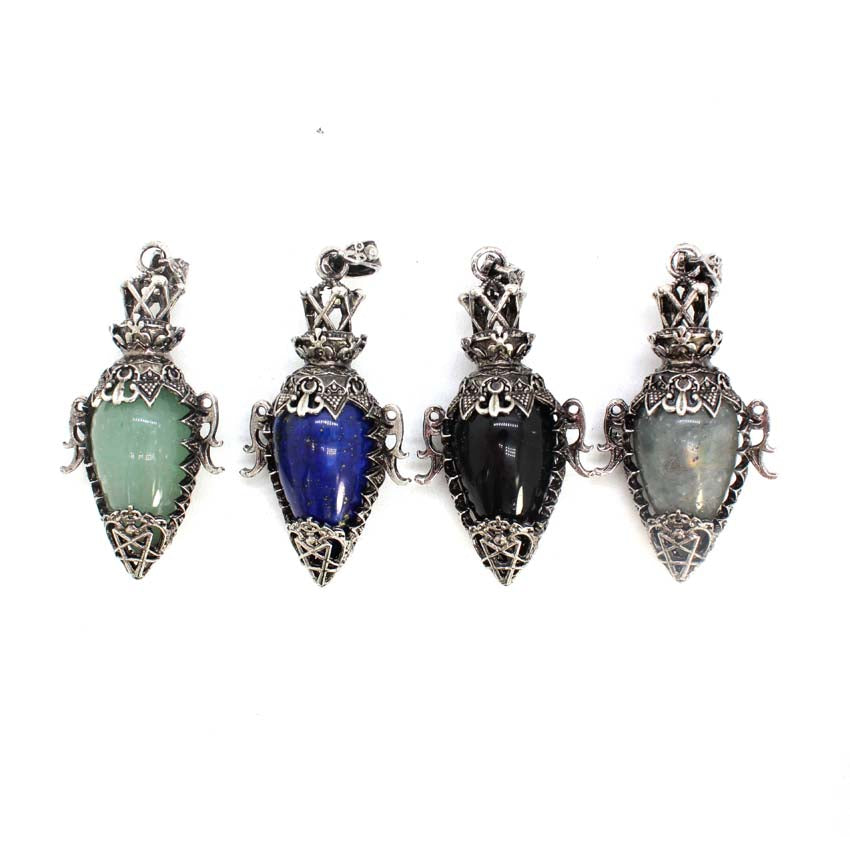 Water Drop Crystal Pendulum for Dowsing, Natural Amethyst, Rose Quartz, Onyx Antique Pendulums for Spiritual Divination
