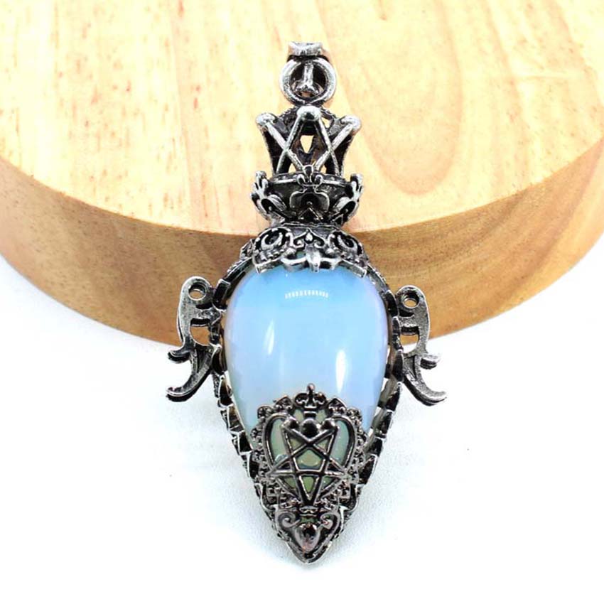 Water Drop Crystal Pendulum for Dowsing, Natural Amethyst, Rose Quartz, Onyx Antique Pendulums for Spiritual Divination