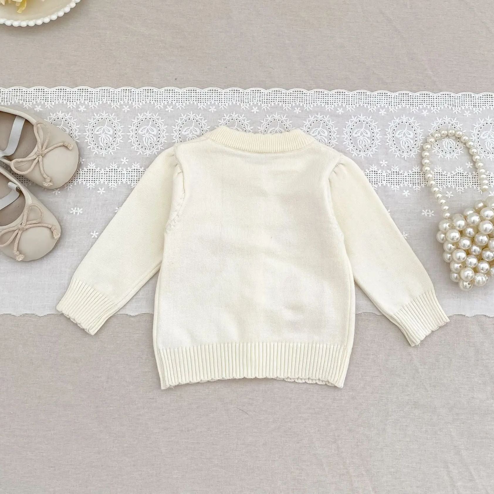 Soft Cotton Infant Jacket 0-2Y Baby Knitwear, Autumn Winter Baby Knit Cardigan, Korean Style Rabbit Sweater