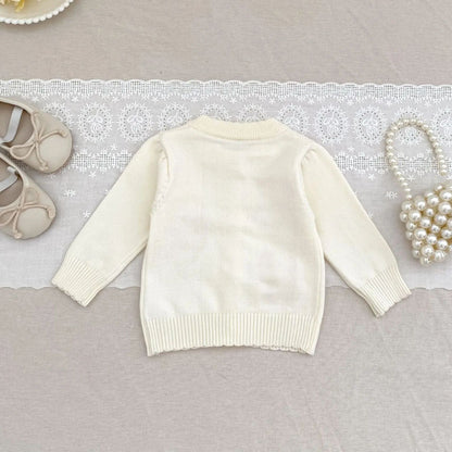 Soft Cotton Infant Jacket 0-2Y Baby Knitwear, Autumn Winter Baby Knit Cardigan, Korean Style Rabbit Sweater