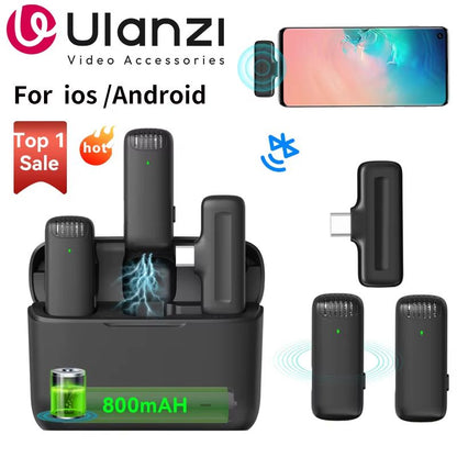 Ulanzi J12 Wireless Lavalier Microphone – Plug & Play Mini Mic for iPhone & Android, Live Streaming & Video Recording