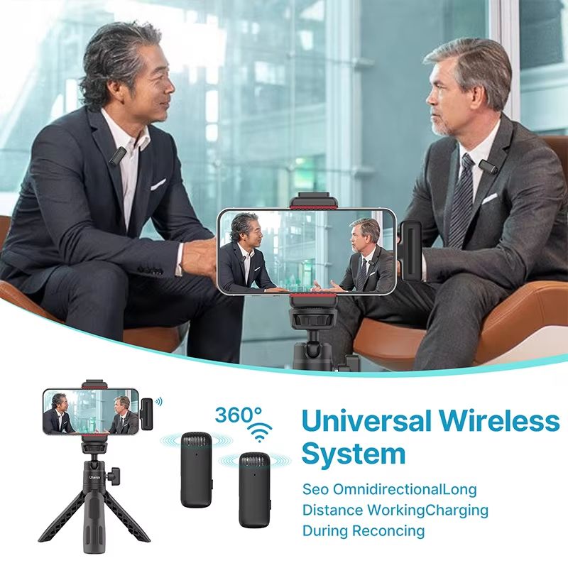Ulanzi J12 Wireless Lavalier Microphone  Plug  Play Mini Mic For IPhone  Android Live Streaming  Vi 2