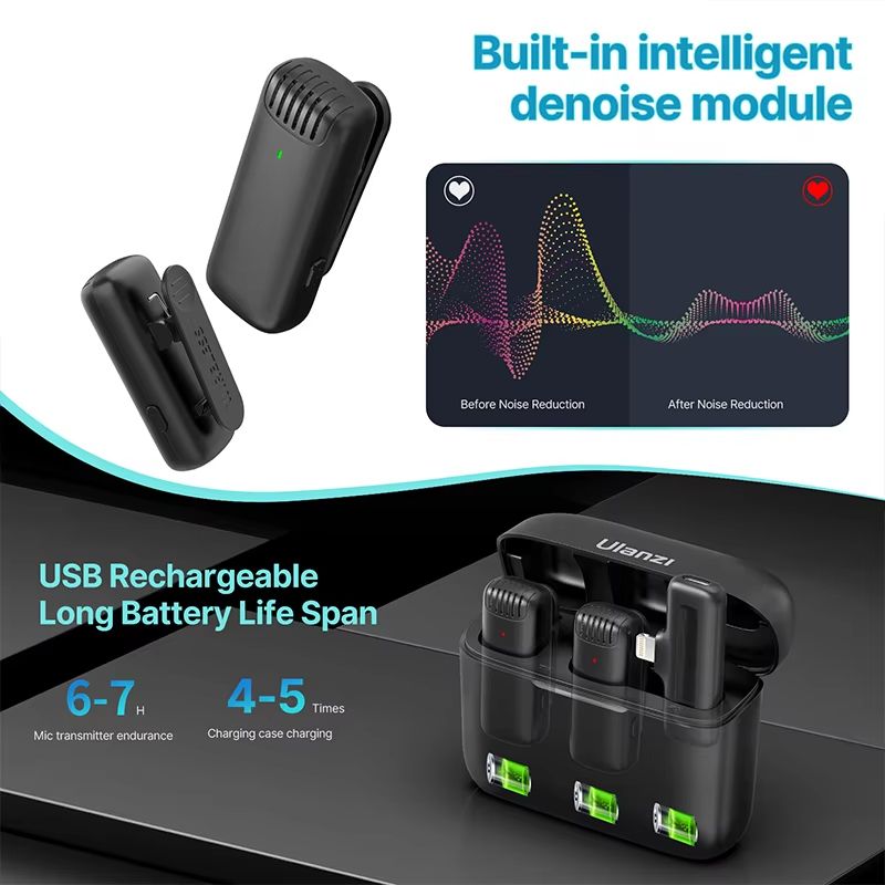 Ulanzi J12 Wireless Lavalier Microphone  Plug  Play Mini Mic For IPhone  Android Live Streaming  Vi 3