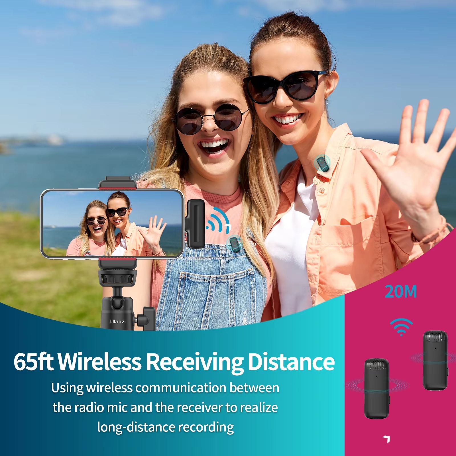 Ulanzi J12 Wireless Lavalier Microphone  Plug  Play Mini Mic For IPhone  Android Live Streaming  Vi 4