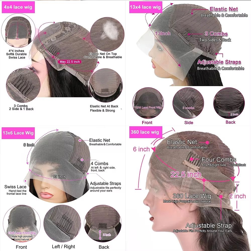 HD 360 Full Lace Wig  36 Bone Straight Human Hair Wig With PrePlucked 13x6 Lace Frontal For Women 5