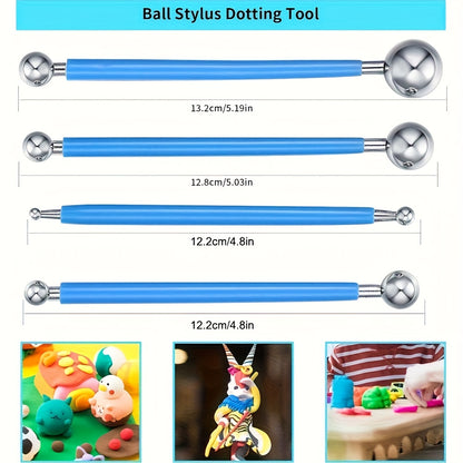 25pcs Clay Sculpting Tool Set with Spherical Engraving Stylus, Ultimate Modelling Clay Tool Kit for Pottery Ceramic