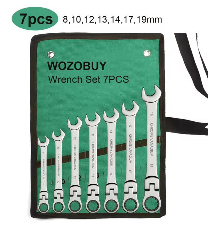 Metric Ratcheting Wrench Set With Flexible Head And Gear Ring Design 3