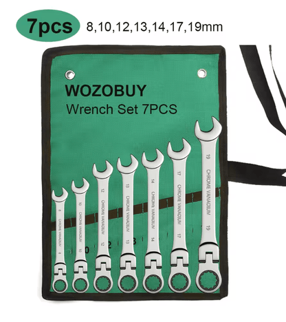 Metric Ratcheting Wrench Set With Flexible Head And Gear Ring Design 3