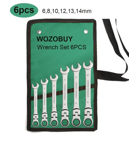 Metric Ratcheting Wrench Set With Flexible Head And Gear Ring Design 4