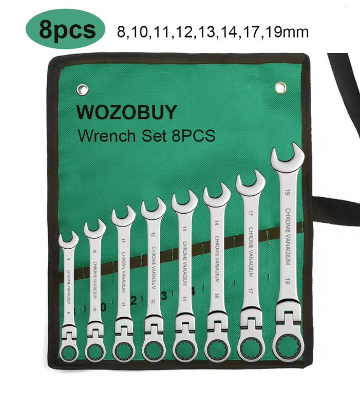 Metric Ratcheting Wrench Set With Flexible Head And Gear Ring Design 5