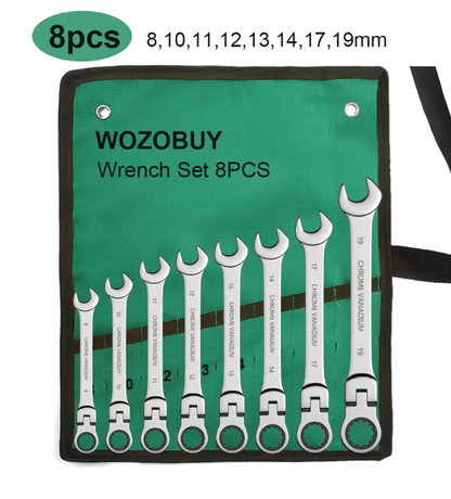 Metric Ratcheting Wrench Set With Flexible Head And Gear Ring Design 5
