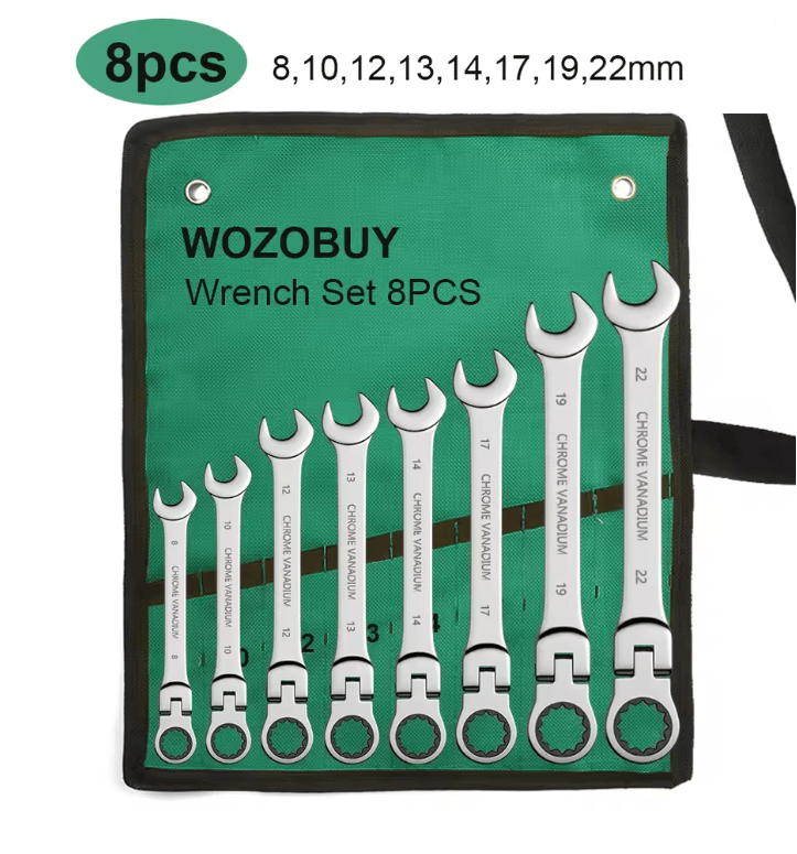 Metric Ratcheting Wrench Set With Flexible Head And Gear Ring Design 6