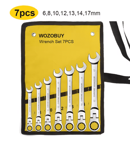 Metric Ratcheting Combination Wrench Set With Flex Head And Carrying Bag 10