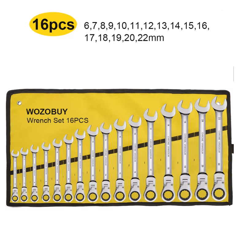 Metric Ratcheting Combination Wrench Set With Flex Head And Carrying Bag 2