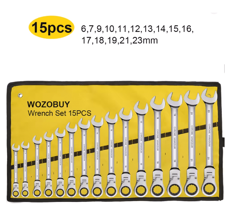 Metric Ratcheting Combination Wrench Set With Flex Head And Carrying Bag 3