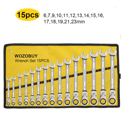 Metric Ratcheting Combination Wrench Set With Flex Head And Carrying Bag 3