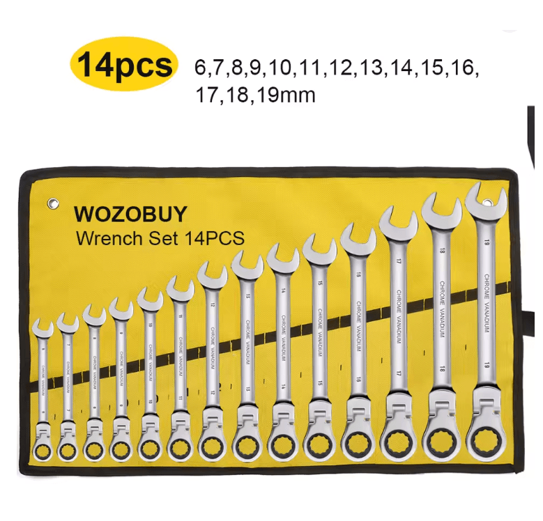 Metric Ratcheting Combination Wrench Set With Flex Head And Carrying Bag 4