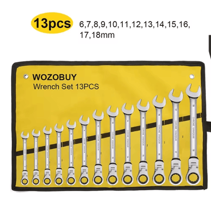 Metric Ratcheting Combination Wrench Set With Flex Head And Carrying Bag 5