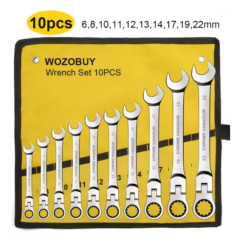Metric Ratcheting Combination Wrench Set With Flex Head And Carrying Bag 7