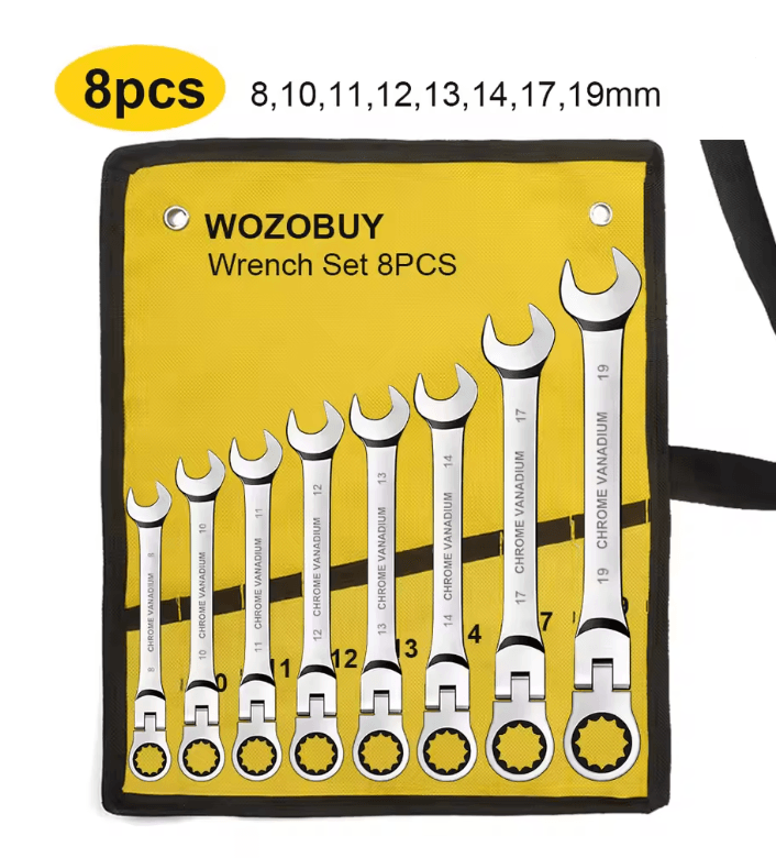 Metric Ratcheting Combination Wrench Set With Flex Head And Carrying Bag 9