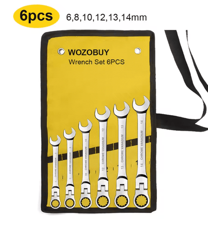 Metric Ratcheting Combination Wrench Set With Flex Head And Carrying Bag 1